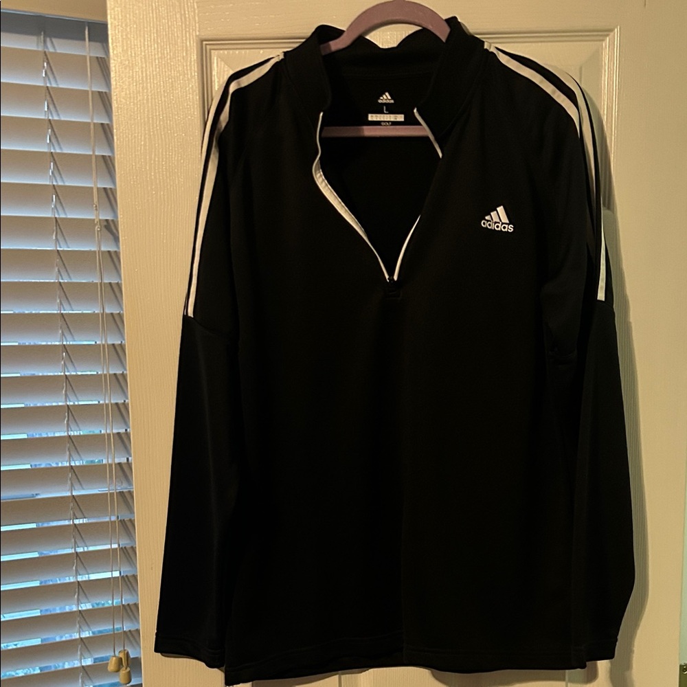 Men’s Adidas Black and White Quarter-Zip Top